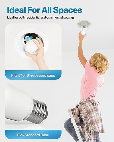 Sunco 12 Pack BR30 LED Bulb Flood Light, E26, 11W=65W, 2700K Soft White
