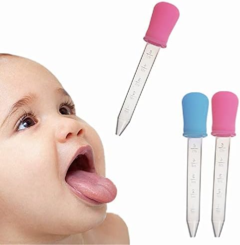Yiasangly 5ml Liquid Droppers Clear Medicine Silicone and Plastic Pipettes Eye Dropper with Bulb Tip for Kids Candy Molds (8 Pack)