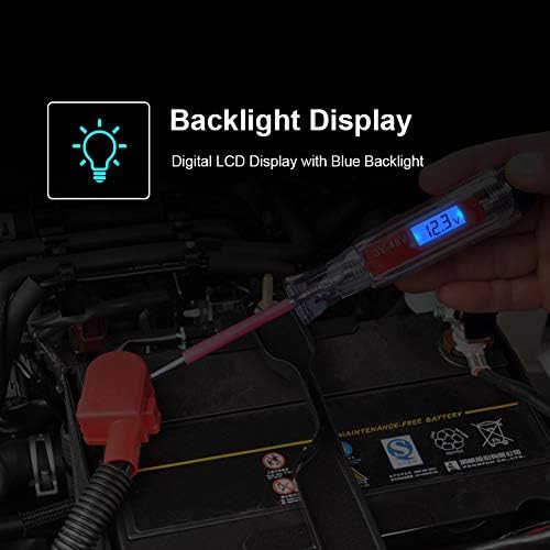 Heavy Duty 3-65V DC Test Light Automotive, 140" Spring Wire Circuit Tester
