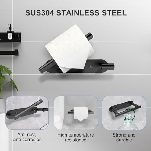 SetSail Toilet Paper Holder Adhesive or Screw-in Matte Black