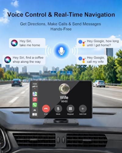 9" CarPlay Screen for Car, Wireless Apple CarPlay & Android Auto