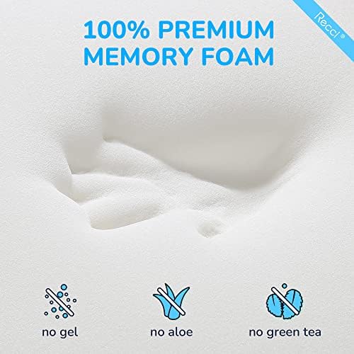 RECCI 2 Inch TwinXL Memory Foam Mattress Topper, College Dorm Pressure-Relieving Mattress Topper for Back Pain, Non-Slip Design with Removable & Washable Cover, CertiPUR-US Certified, TwinXL Size