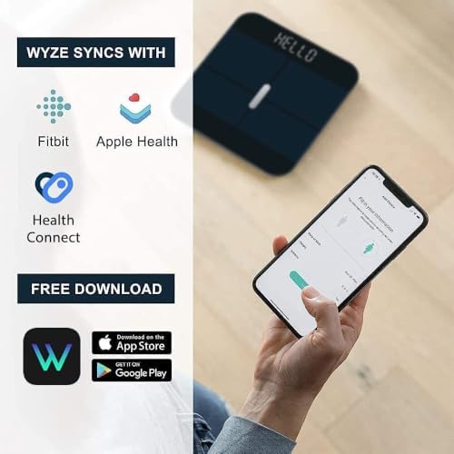Wyze Smart Scale X Digital Bathroom Scale for Body Weight and Fat (Black)