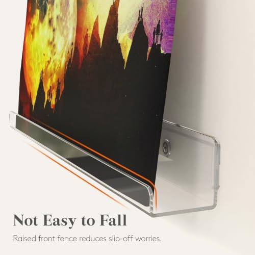 Lifewit Narrow Acrylic Floating Shelves for Vinyl Record 12", Clear 6 Pack