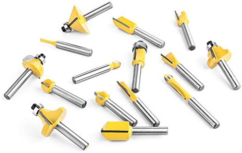 Router Bits Set of 15 Pieces 1/4 Inch Woodwork Tools for Beginners
