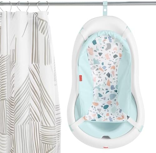 Fisher-Price™ Baby to Toddler Bath 4-in-1 Sling 'N Seat Tub with Removable Infant Support and 2 Toys, Pacific Pebble