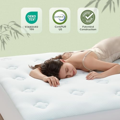 Hansleep Twin XL Mattress Topper College Dorm Memory Foam Soft Mattress Pad