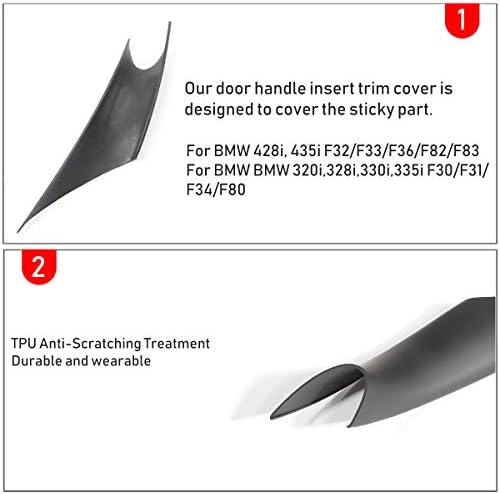 Jaronx 2PCS Door Handle Covers for BMW 3 Series F30/F31 4 Series F32
