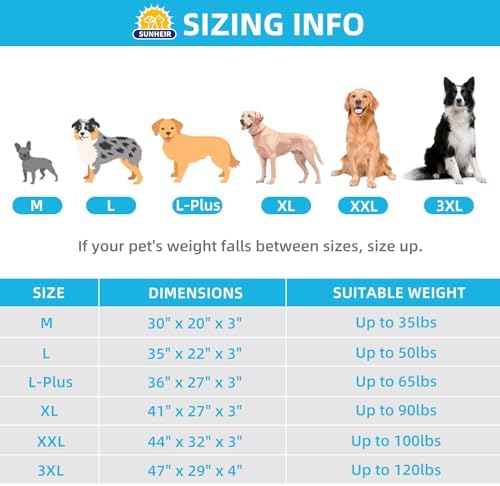 Sunheir Washable Orthopedic Large Dog Bed with Removable Cover, Pet Bed Mat