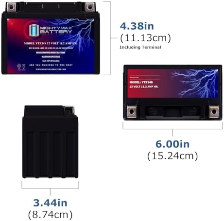 Mighty Max Battery YTZ14S -12 Volt 11.2 AH, 230 CCA, Rechargeable Maintenance Free SLA AGM Motorcycle Battery