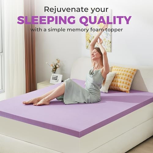 BDEUS Mattress Topper Twin XL, 2 Inch Gel Memory Foam Mattress Topper for College Dorm, Ventilated Soft Mattress Pad, Bed Topper, CertiPUR-US Certified