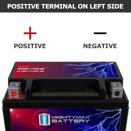 Mighty Max Battery YTX9-BS -12 Volt 8 AH, 135 CCA, Rechargeable Maintenance Free SLA AGM Motorcycle Battery