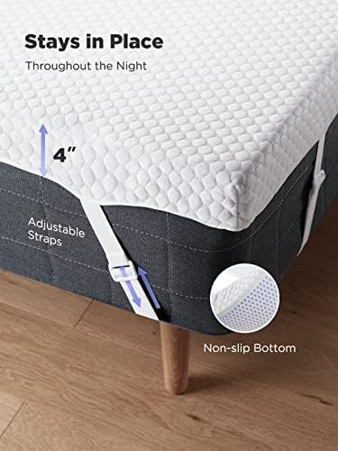 PERLECARE Queen 3 Inch Gel Memory Foam Mattress Topper with Cover
