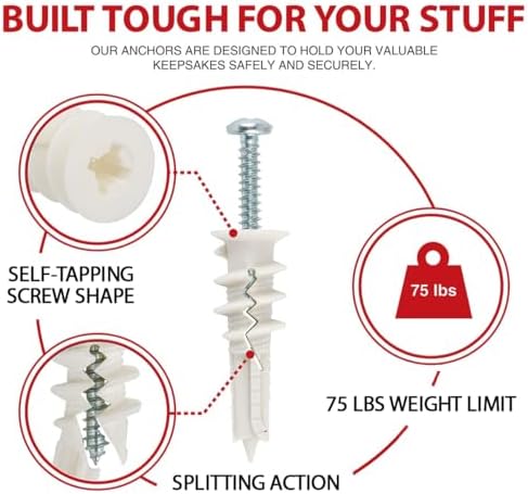 120PCS #8 Self Drilling Drywall Anchors and Screws Assortment Kit