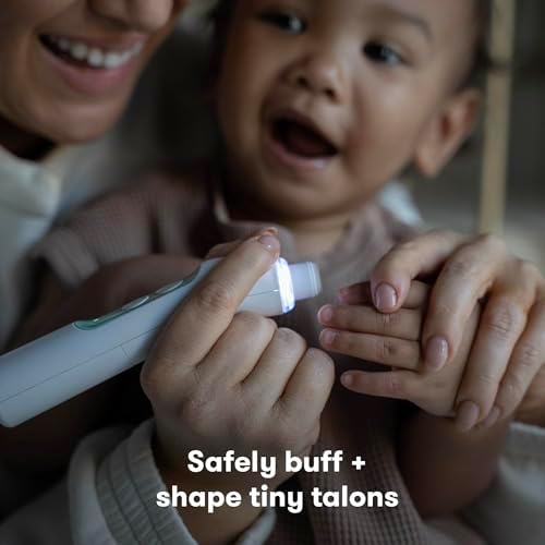 Frida Baby Electric Nail Buffer, Safe Baby Nail File & Trimmer Kit, White