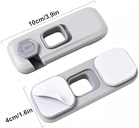 5 Pack Child Proof Refrigerator Lock, QYESWHSR Fridge Locks for Kids with Sticky Adhesive Pads, Child Safety Locks for Doors, RV Refrigerator, Oven Lock Child Safety Baby Cabinet Locks - Grey Updated