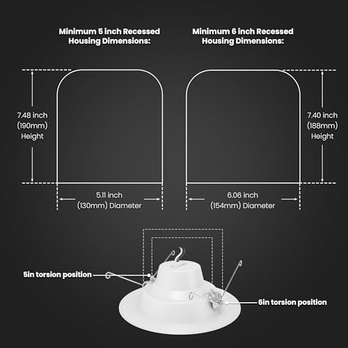 Feit Electric 5/6in LED Recessed Downlight Retrofit Kit, 75W Eq