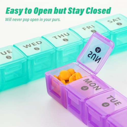 Mossime Monthly Pill Organizer 28 Day, Large 4 Week Medicine Dispenser