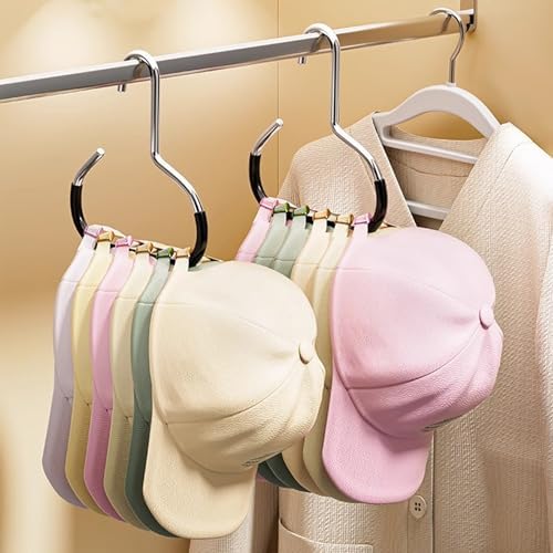 2 Pack Hat Organizer for Baseball Caps, Stainless Steel Holder for Scarves & Handbags, Space Saving Closet Hangers
