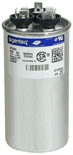 Genteq c3455r GE Round Capacitor 45 5 uf MFD, 97F9895, Z97F995, 97F9895BZ3, 27L880, 370V