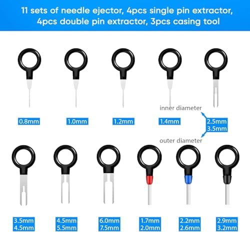 Terminal Pin Removal Tool Kit 82 Pcs Depinning Electrical Connector Pin Extractor Tool Set Wire Terminal Release for Automotive Car Household Devices - Black