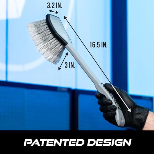 VIKING Wheel and Fender Cleaning Brush with Long Handle for Car Detailing