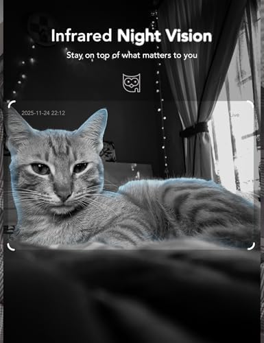 GNCC 2K Indoor Camera for Home Security with Phone App 5G/2.4G WiFi Pet Cam
