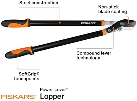 Fiskars 28" Power-Lever Garden Bypass Loppers, 1.75" Cut Capacity