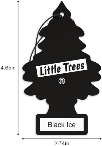 LITTLE TREES Car Air Freshener | Hanging Tree Provides Long Lasting Scent for Auto and Home | Black Ice, 24 Air Fresheners