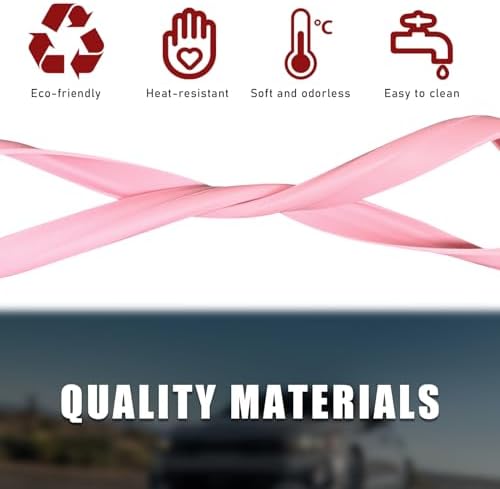 Ohleats Car Rear View Mirror Protector Frame, Edge Cover Trim, Pink