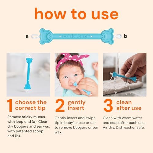 oogiebear Baby Nose & Ear Picker, Safe Booger Remover Tool, 1 Piece, Blue