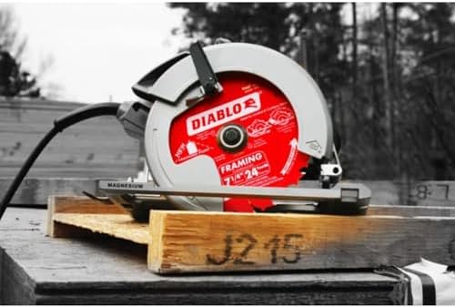 Diablo Framing Saw Blade for Wood - 7-1/4" x 24-Tooth, Thin Kerf, Anti-Vibration, Long Life for Framing & Pressure-Treated Wood, Tracking Point Tooth Design - Pack of 10 - D0724A