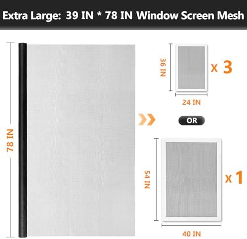 Secopad Window Screen & Screen Door Mesh Repair Kit, Black