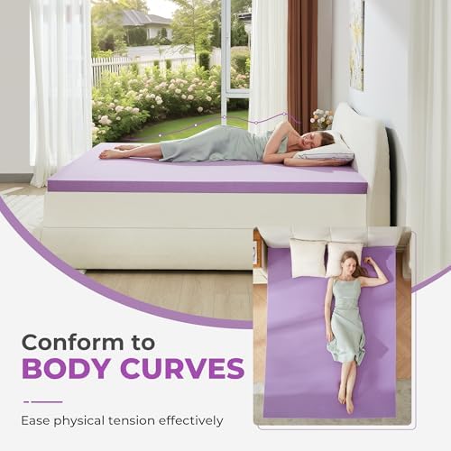 BDEUS Mattress Topper Twin XL, 2 Inch Gel Memory Foam Mattress Topper for College Dorm, Ventilated Soft Mattress Pad, Bed Topper, CertiPUR-US Certified