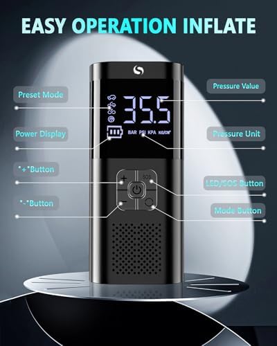 Tire Inflator Portable Air Compressor, Cordless Tire Inflator