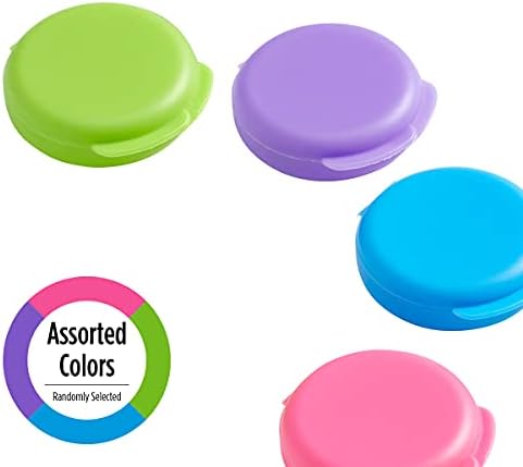 EZY DOSE Daily Round, Compact, Small, Disrcrete, Portable On-The-Go Pocket Pharmacy, Pill Box, Organizer and Vitamin Containers, Snap Shut Lids, Travel Friendly, Colors May Vary, 2 Pack, BPA Free