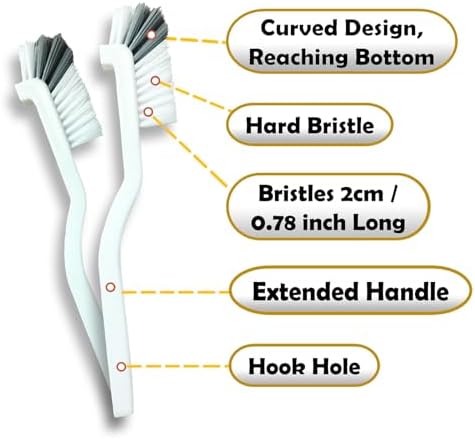 Betanull Crevice Cleaning Brush Set, Multi-Purpose Hard Bristle Brushes