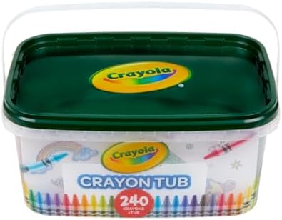 Crayola Crayon Tub (240ct), Bulk Crayons for Kids, Spring Craft Supplies, Classroom Coloring Gifts for Kids & Toddlers, Ages 3+ [Amazon Exclusive]