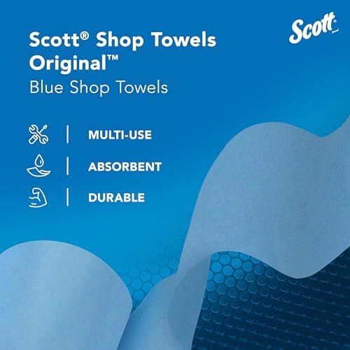 Scott Kimberly-Clark Professional Logistics Supply 75130KC Scott Shop Towels Blue 11 plug X 10,4 plug (27,9cm X 26,4cm), 1 Roll, 55 Per Pack