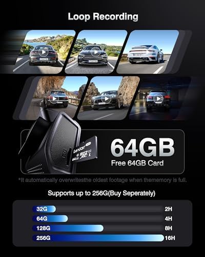FAIMEE 4K Dash Cam Front and Rear, Night Vision, WDR, Free Card Included