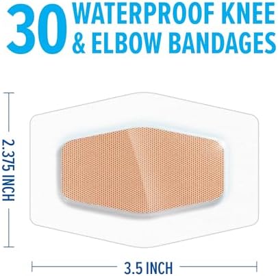 Nexcare Waterproof Clear Bandages For Knee And Elbow, Stays On Skin In The Bath, Shower Or Pool, 2.38 x 3.5 in, 30 Count