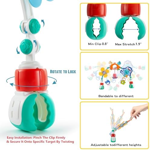 Baby Stroller Arch Toy,Adjustable Car Seat Toy with Sensory Activity toys