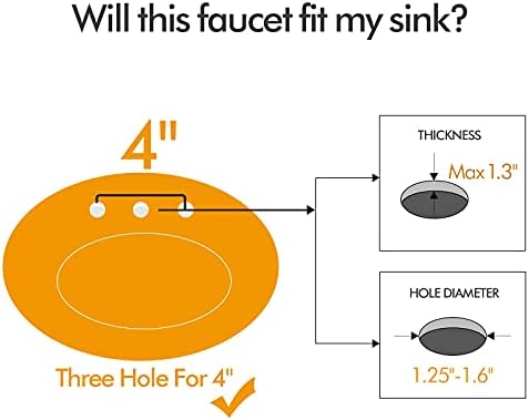 Bathroom Sink Faucet FRANSITON 4 Inch Faucet 2 Handle Bathroom Sink Faucets Lead-Free Brushed Nickel Bath Sink Faucets with Pop-up Drain Stopper and Supply Hoses