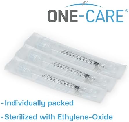 ONE-CARE Luer-Lock Syringe, 1 mL, 100 Count, Blister-Packed