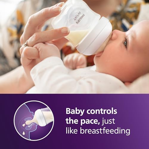 Philips Avent Natural Baby Bottles, Slow Flow, 4 oz, BPA-Free, 2-Pack
