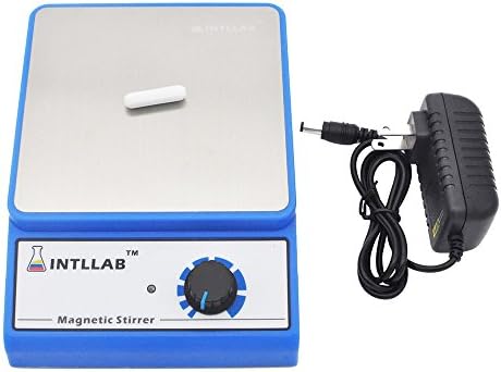INTLLAB Magnetic Stirrer Stainless Steel Magnetic Mixer with stir bar (No Heating) Max Stirring Capacity: 3000ml