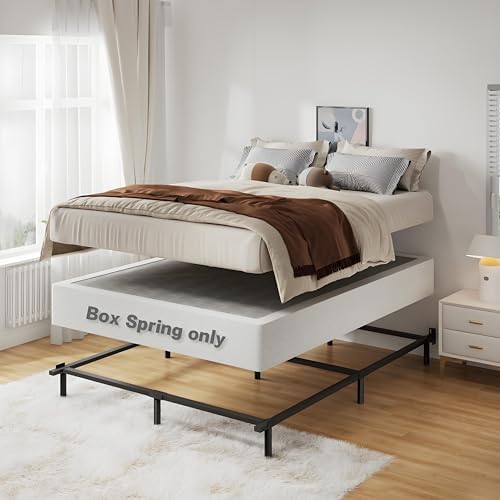 Snaye Queen Size Box Spring Bed Base 9 Inch, 3000lbs Heavy Duty Box Spring Queen Metal Mattress Foundation, Tool-Free Easy Assembly, Noise Free