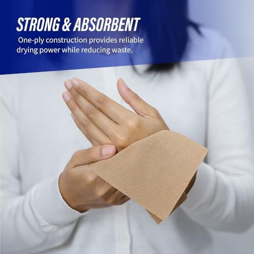 Genuine Joe Multifold Paper Hand Towels, 1-Ply Kraft, 9.25" x 9.4", 100% Recycled, 250 Count Per Pack (16 Pack, 4,000 Total Sheets) - Commercial Washroom & Restroom Supplies