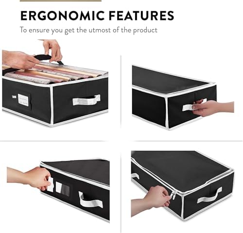 ZOBER Wrapping Paper Storage, Gift Wrapping Organizer Storage, Black/White