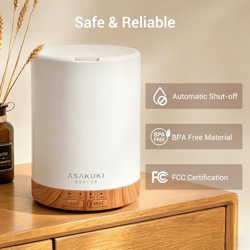 ASAKUKI Essential Oil Diffuser for Home 300 ml Quiet